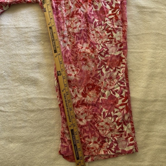 Caribbean Joe Pants Womens Size 16 Casual Travel Tropical Rayon Wide Leg Cropped - Picture 8 of 15
